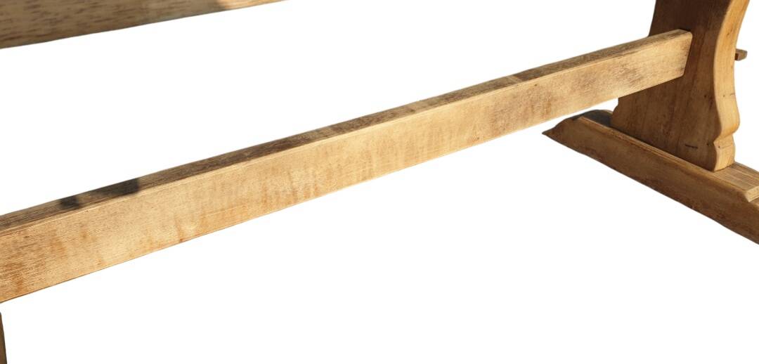 Natural wood farmhouse table