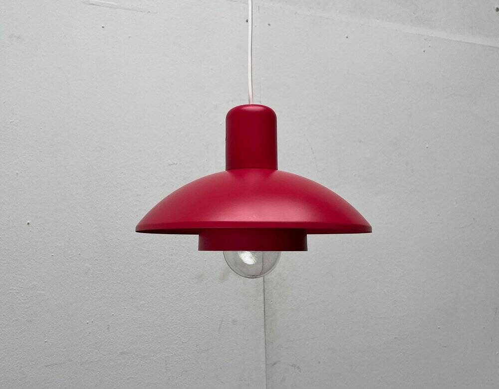 Red pendant lamp model 728 Danish mid-century by Horn, 1960s.