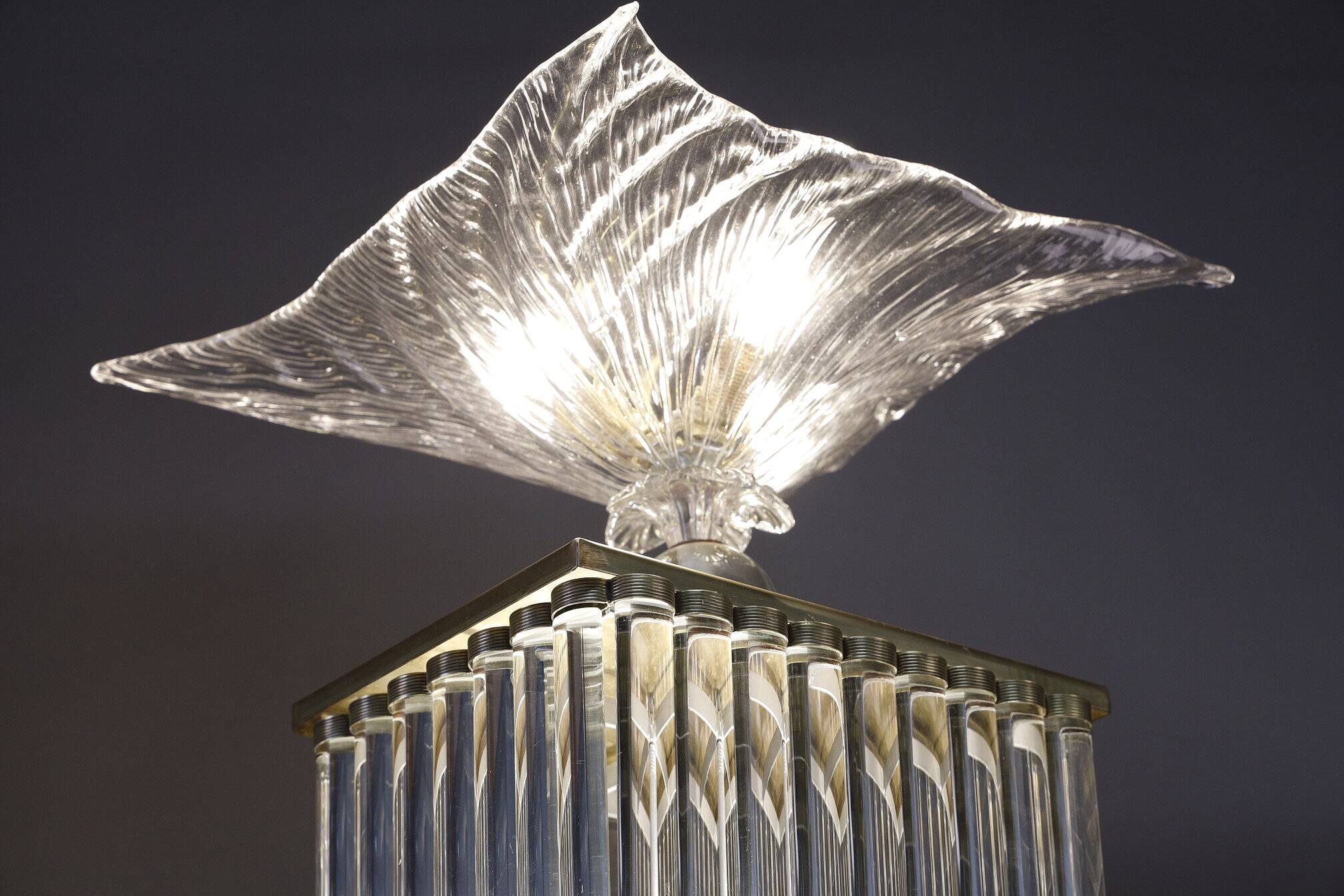 Art Deco style floor lamp made in the 70s in Murano glass