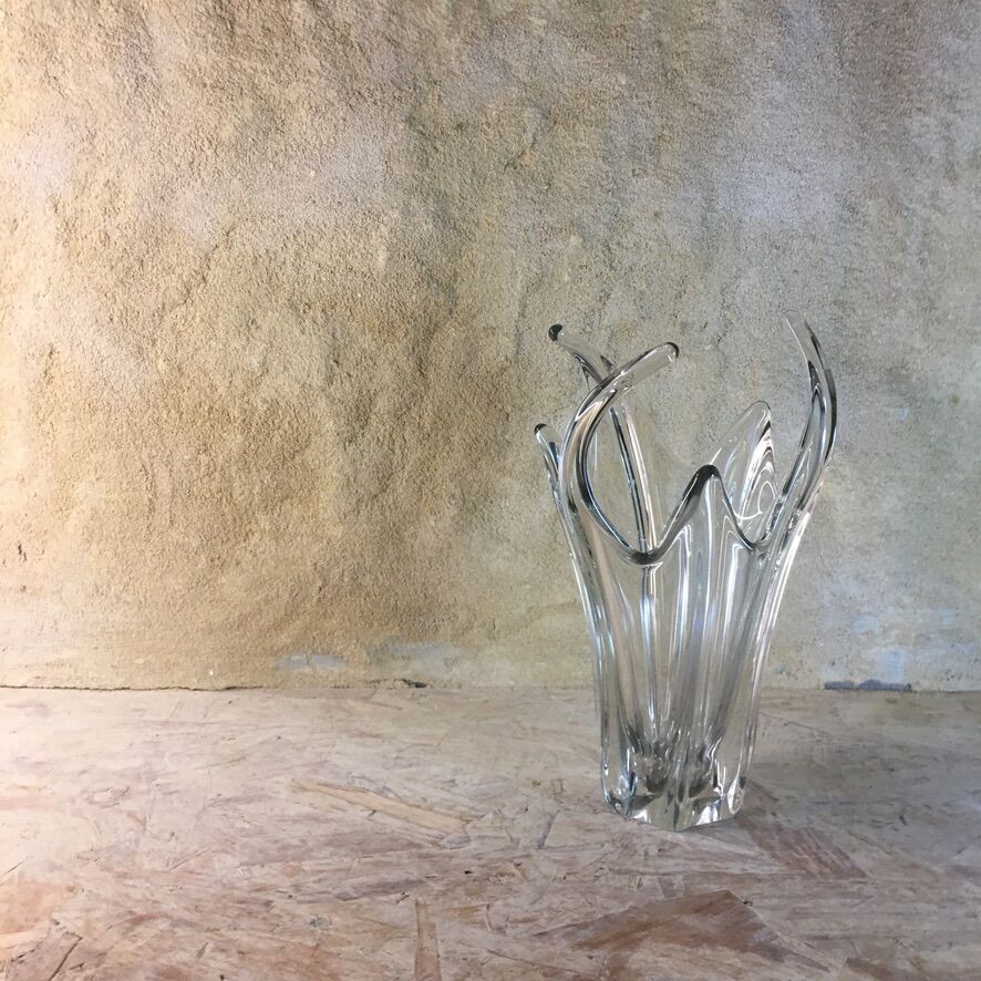 Free-form Daum style crystal vase