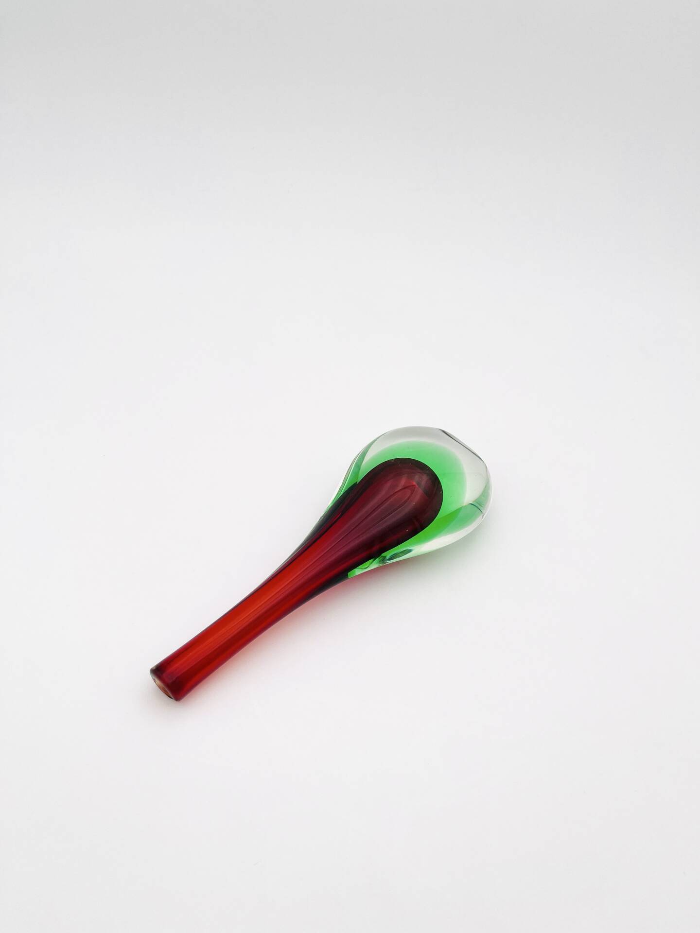 Murano Soliflore Vase - Flavio Poli - Sommerso Red Green 19cm