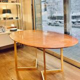 Table ovale en marbre rouge Alicante années 70