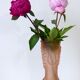 Vase pink Art deco glass fruit decoration