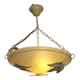 Italian Metal Ceiling Light Gold Leaf Detail Frosted Glass Bowl Shade