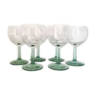 Set 6 vintage balloon glasses from Alsace