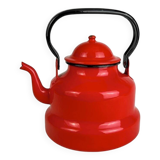 Bouilloire  en tôle émaillée rouge