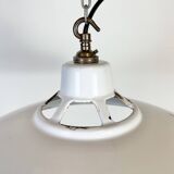 Industrial White Enamel Factory Pendant Lamp, 1960s