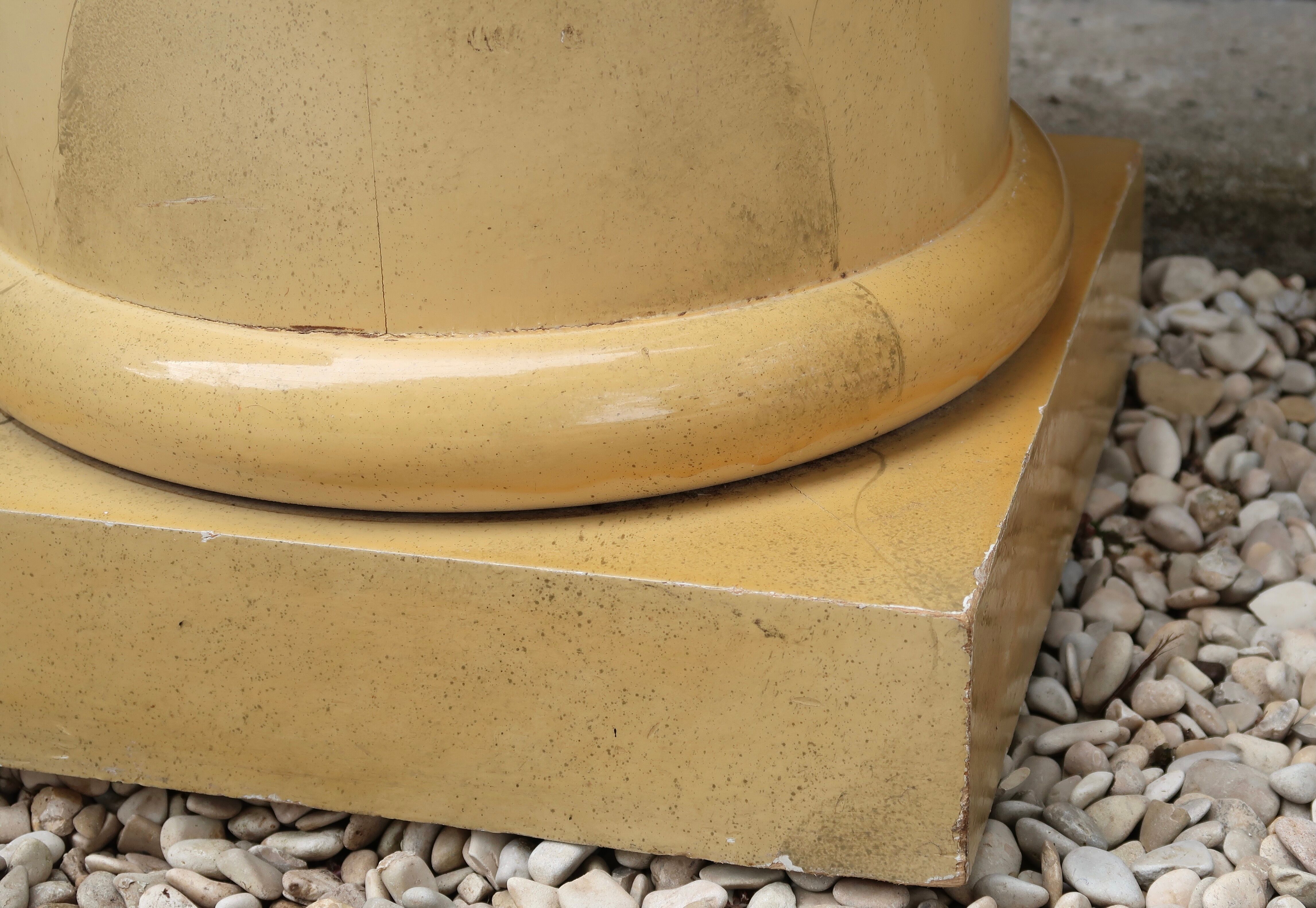 Wooden column imitation marble, display, 80s