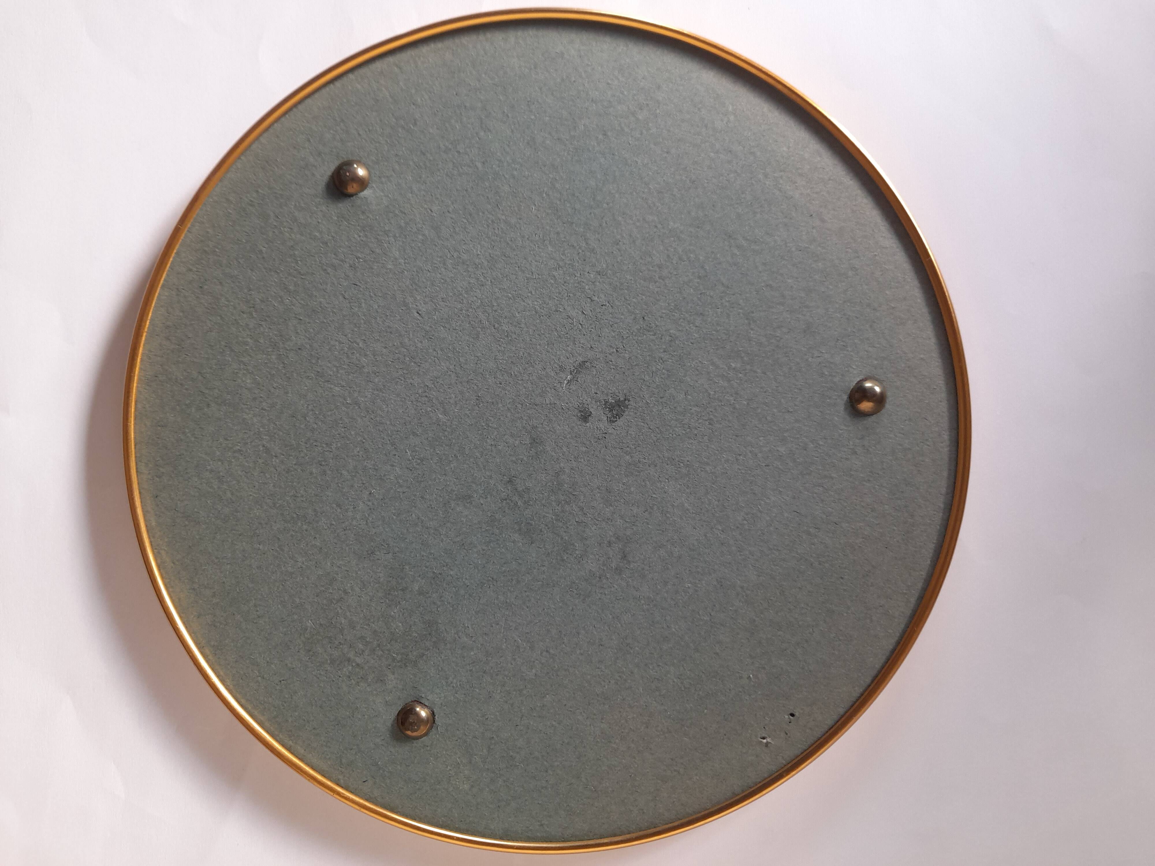 Round mirror tray with gold edge - 1950s