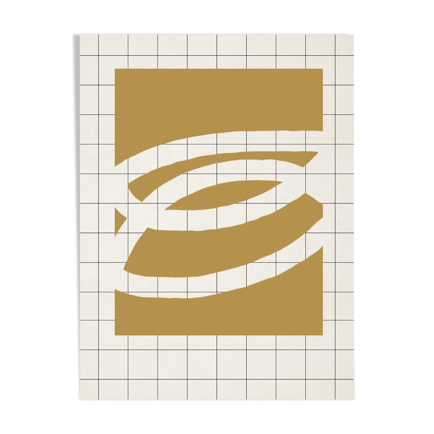 Abstract beige giclee print, 50x70cm