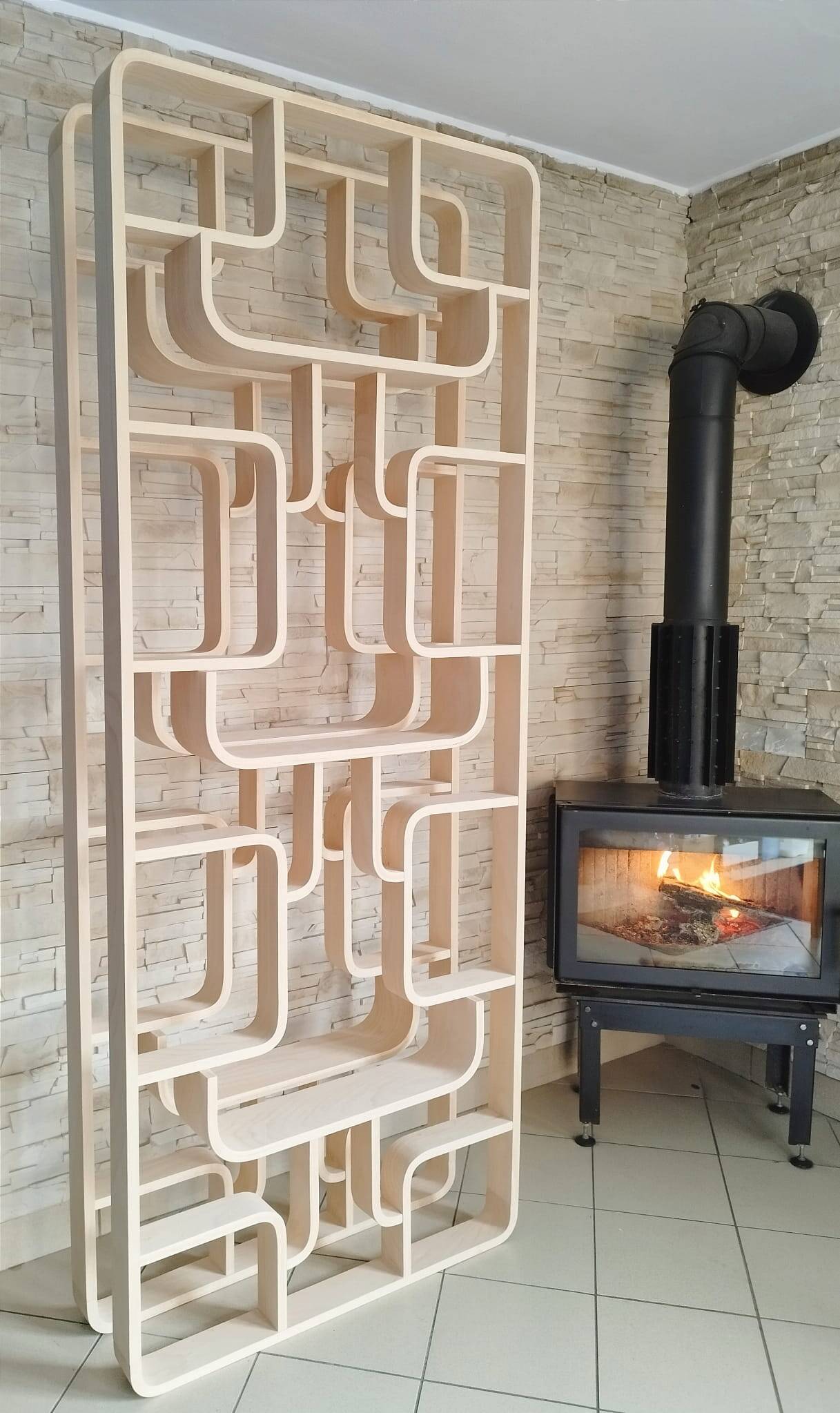 Mid-Century Czech Wall or Room Divider by Ludvik Volak for Drevopodnik Holesov, 1960s, Set of 2