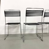Set of 6 "Spaghetti" Chairs Italian Design 80s – Black & Chrome