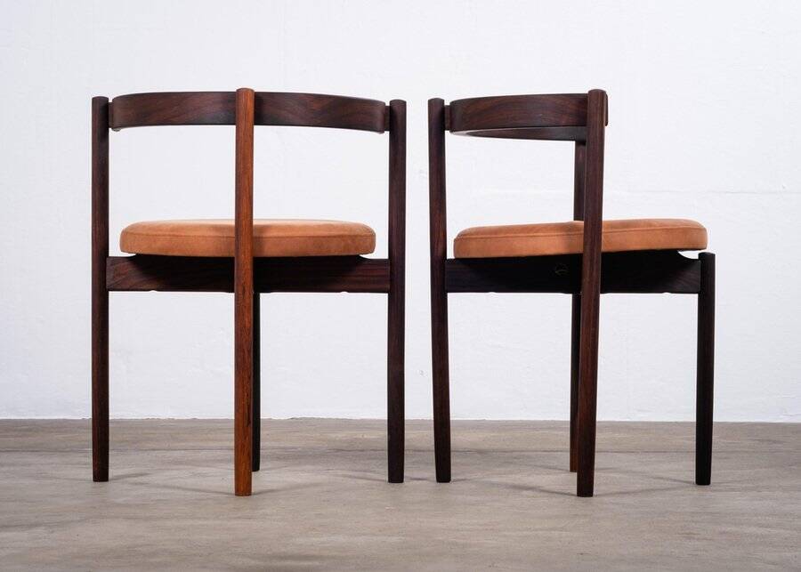 Dining Chairs in Rosewood attributed to Hugo Frandsen for Børge M.S, Denmark, 1964, Set of 4