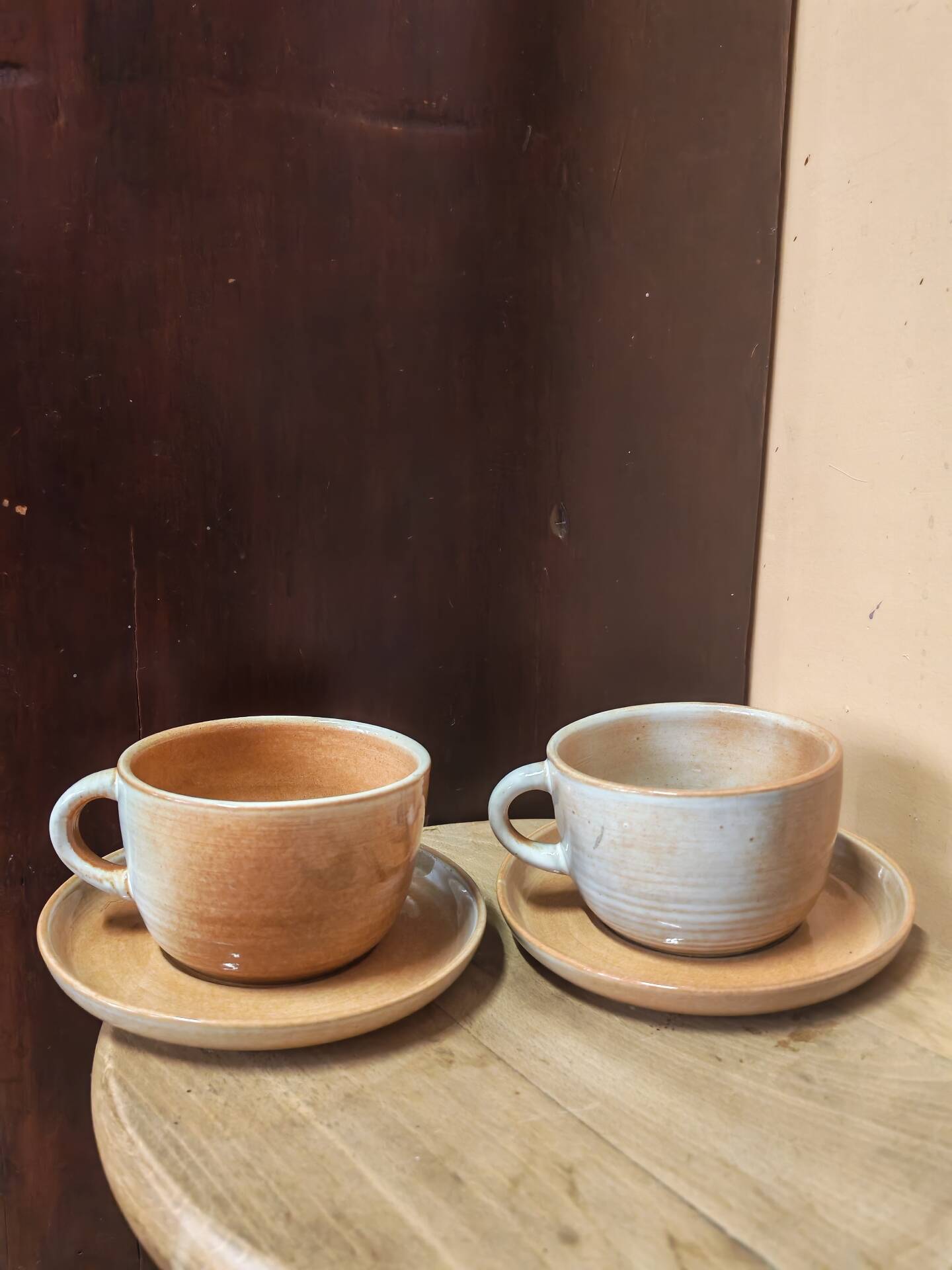 Paire de tasses en grès émaillé  vintage 1970
