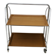 Folding table Bremshey Dinett in chrome and vintage wood
