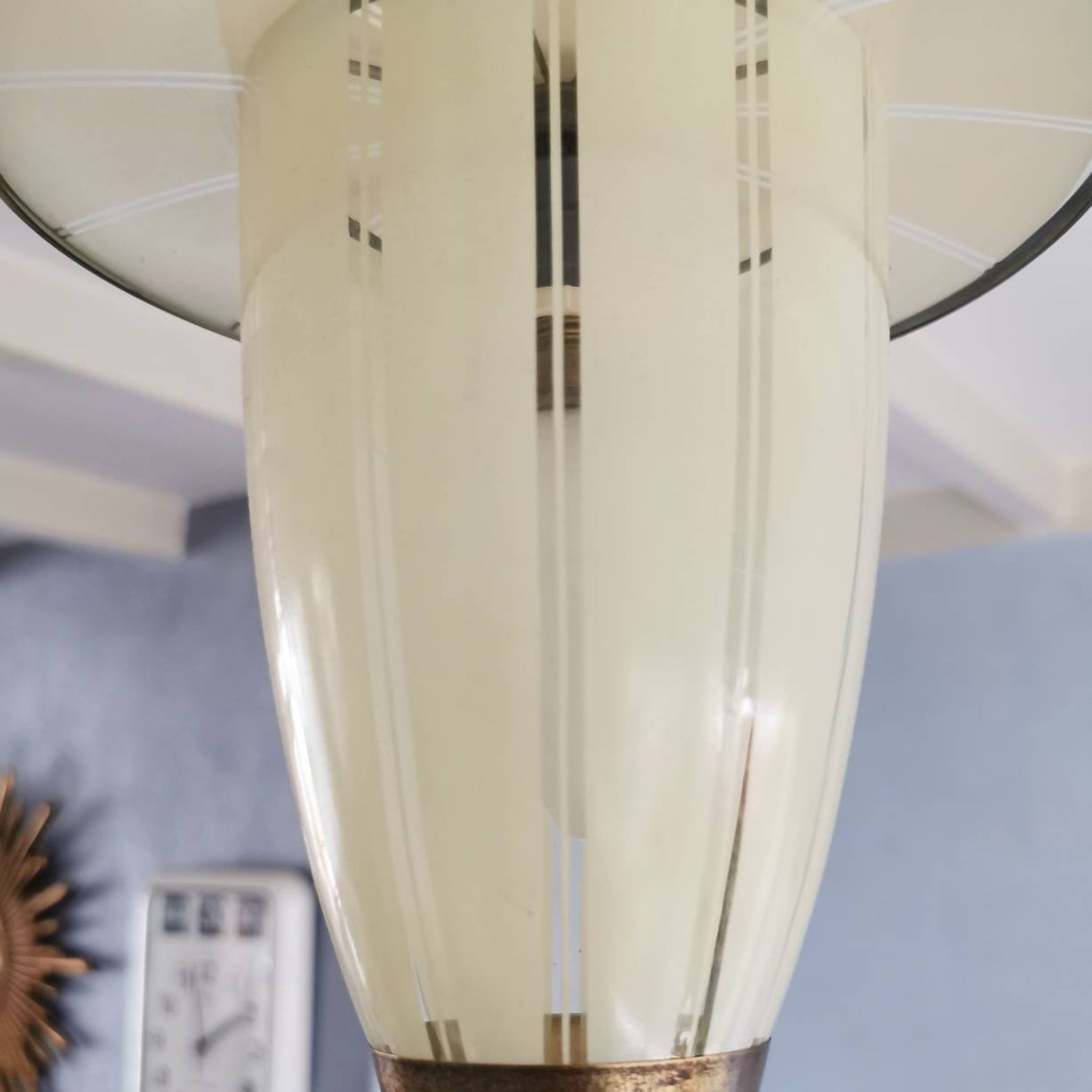 French pendant hanging in vintage 1950s glass