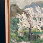 Original Swedish Oil On Canvas – “Shepherd” By May Nicklasson