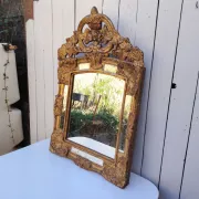 Golden wooden mirror, glazing, Italian, vintage decoration