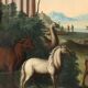 Ancient painting "Orpheus Charming the Animals" oil on panel '700