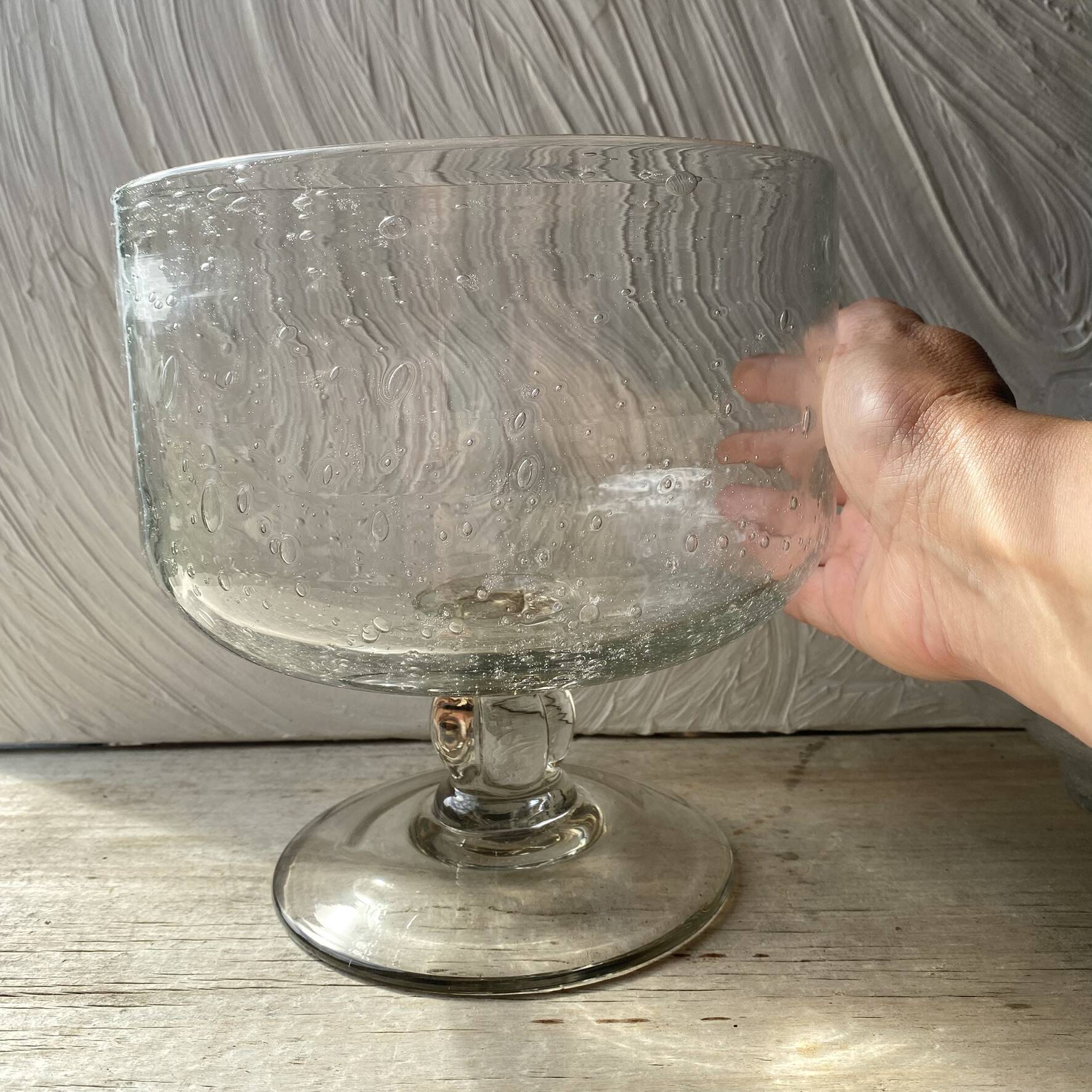 Set punch ou cocktail en verre soufflé bullé , esprit Biot