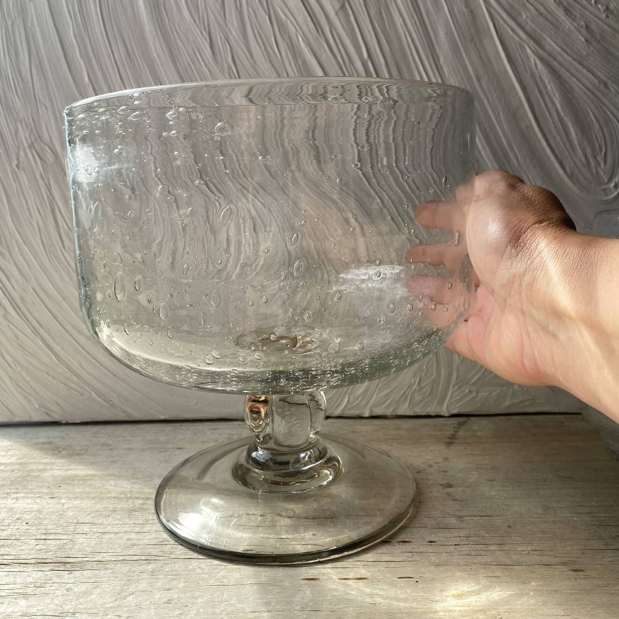 Set punch ou cocktail en verre soufflé bullé , esprit Biot