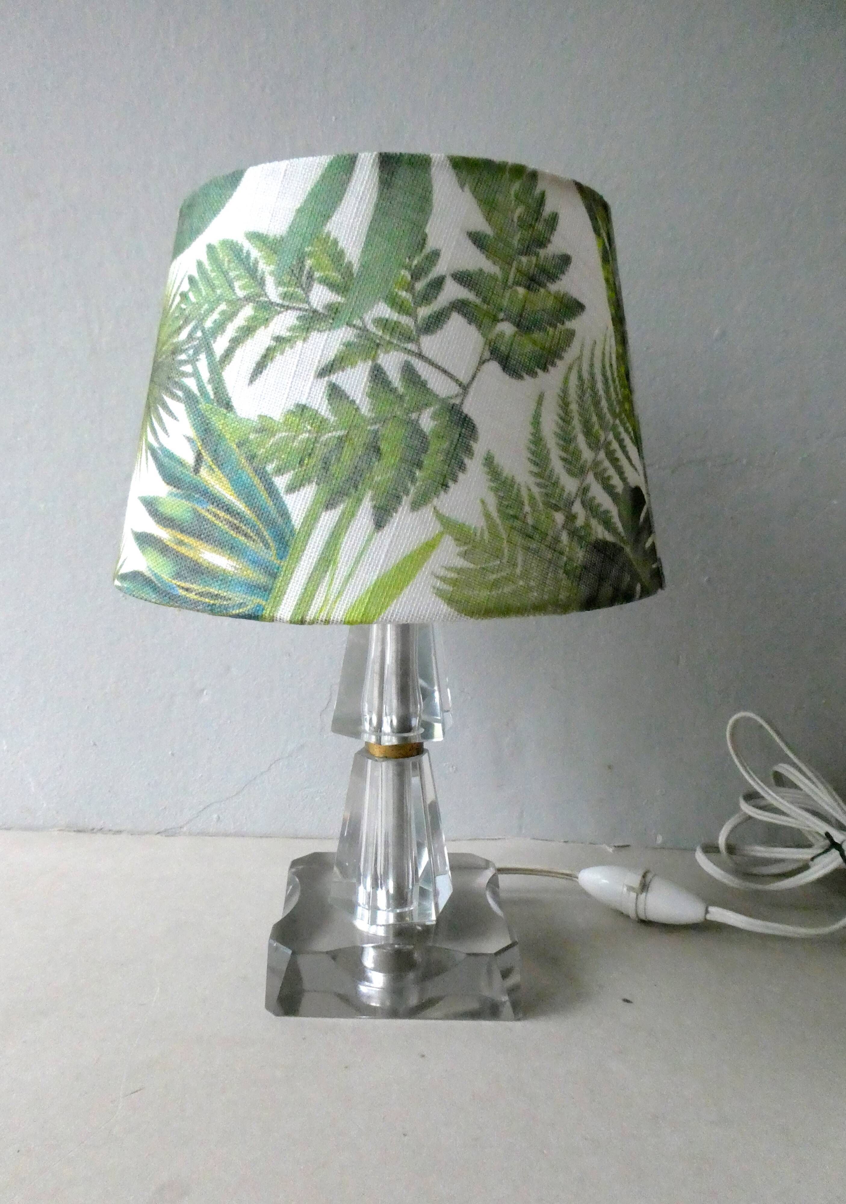 Lamp Art Deco glass and brass 40 years