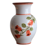 Vase à fleurs décor fleurs oranges numéroté