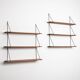 Set of minimalistic wooden shelving units