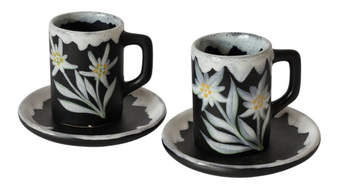 Duo of Vallauris Fourmaintraux cups