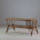 Table basse vintage en rotin, France 1960