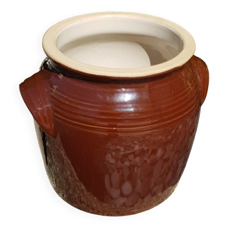 Glazed stoneware salt pot or salt pan