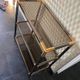 Vintage Italian design console in brass and smoked glass