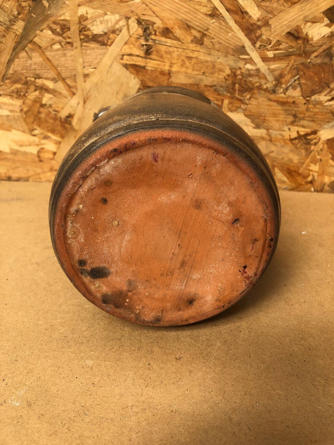 Old Vintage Brown Stoneware Carafe Refresher Pitcher