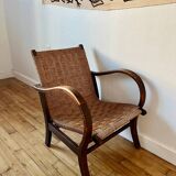 Bauhaus armchair in rope and wood