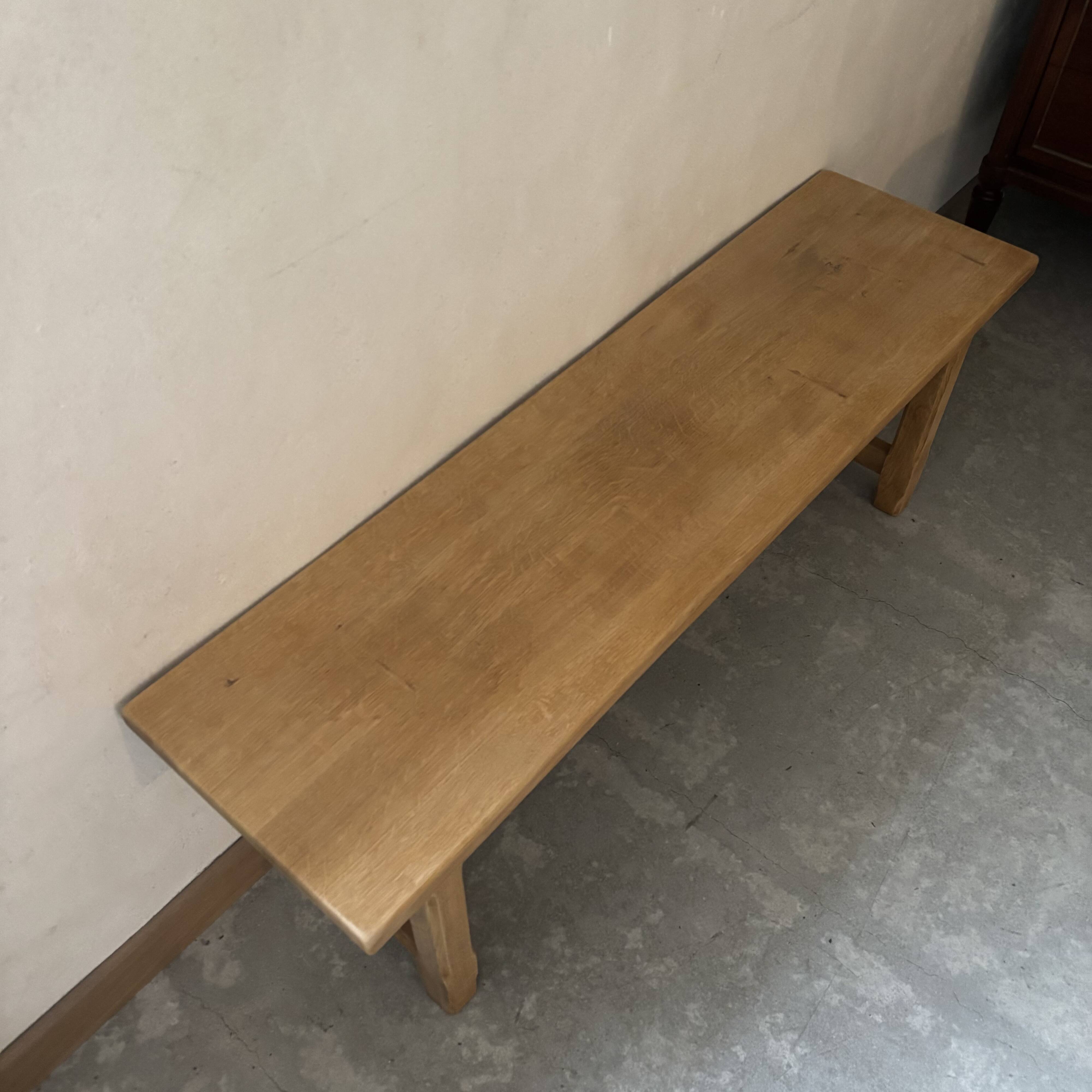 Raw wooden bench