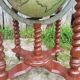 Former Bar Mappemonde Structure Wood Torsadé - Globe Metal Turning Vintage