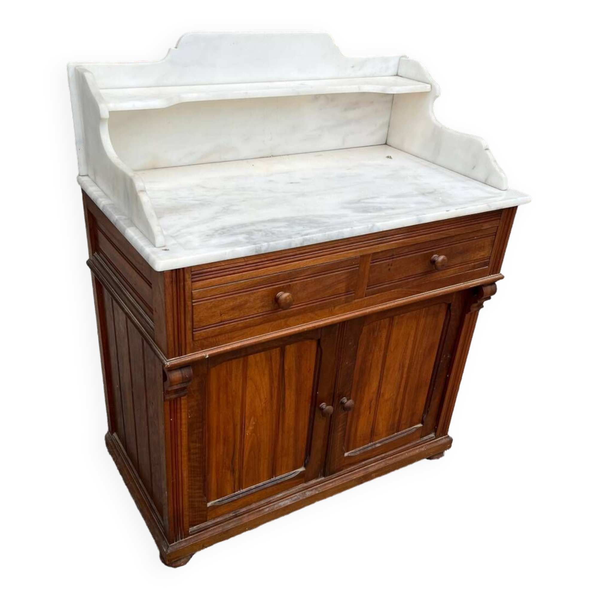 Vintage white marble bathroom cabinet 1950
