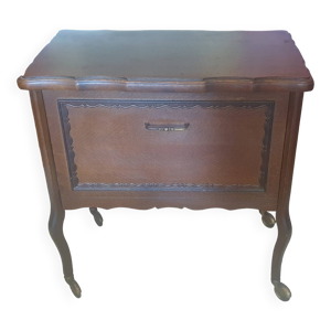 Commode bar en chêne - roulettes