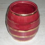 Cache-pot en céramique rouge et or vintage
