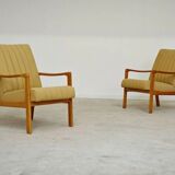 Pair of cream living room armchairs Jitona Sobeslav 1960