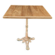 Bistro table with cast iron base and solid teak top