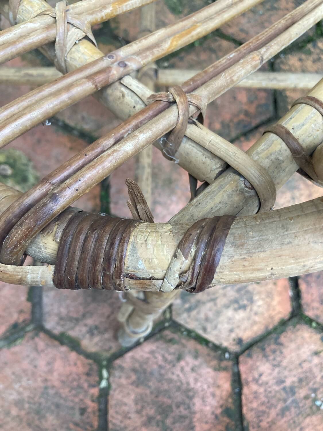 Pair of vintage rattan armchairs