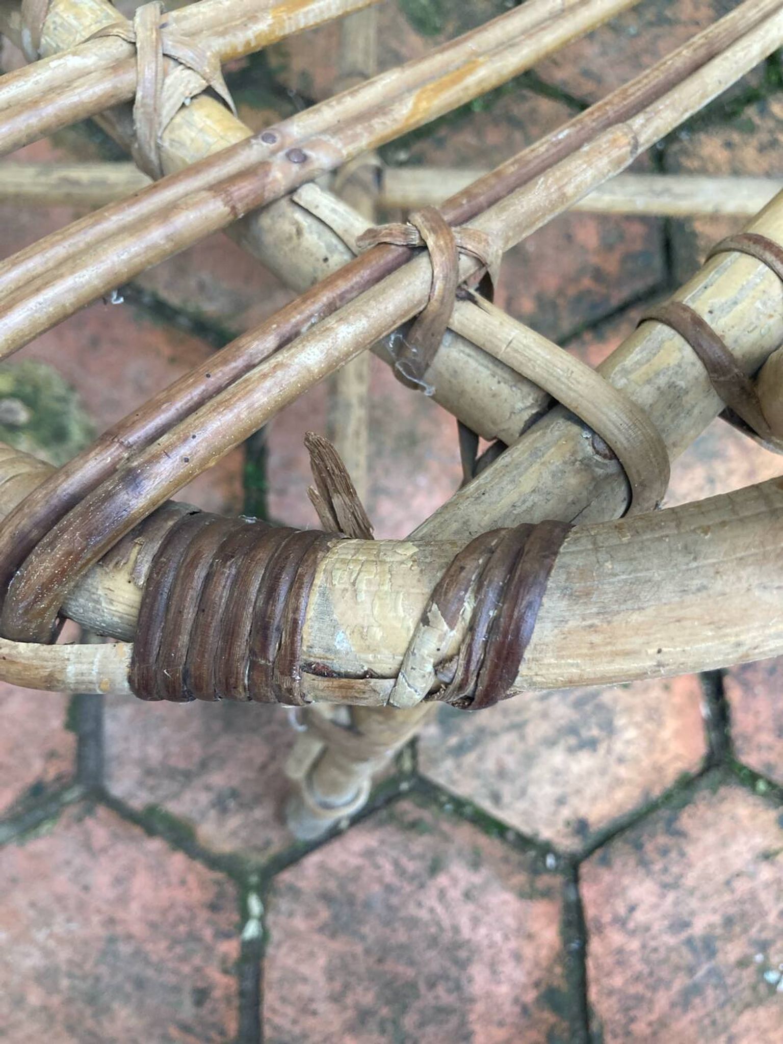 Pair of vintage rattan armchairs