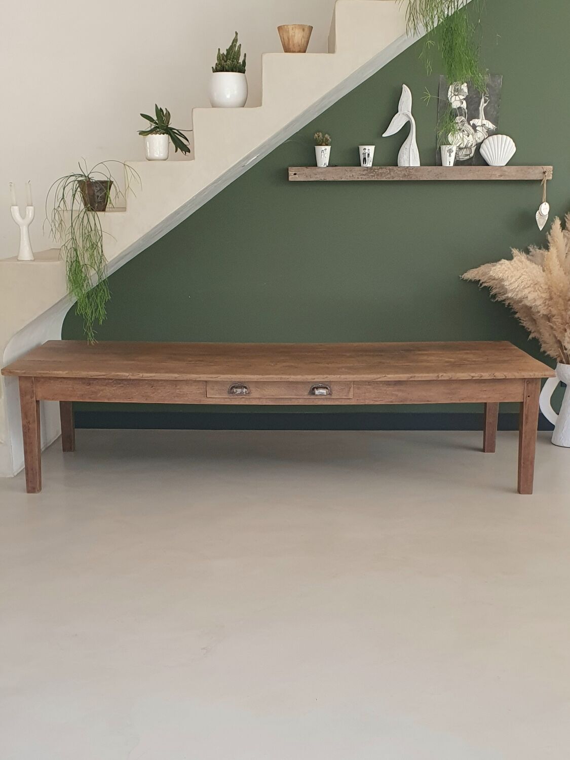 Grande table basse de ferme ancienne 220cm