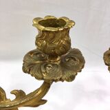Paire de candélabre bronze rocaille