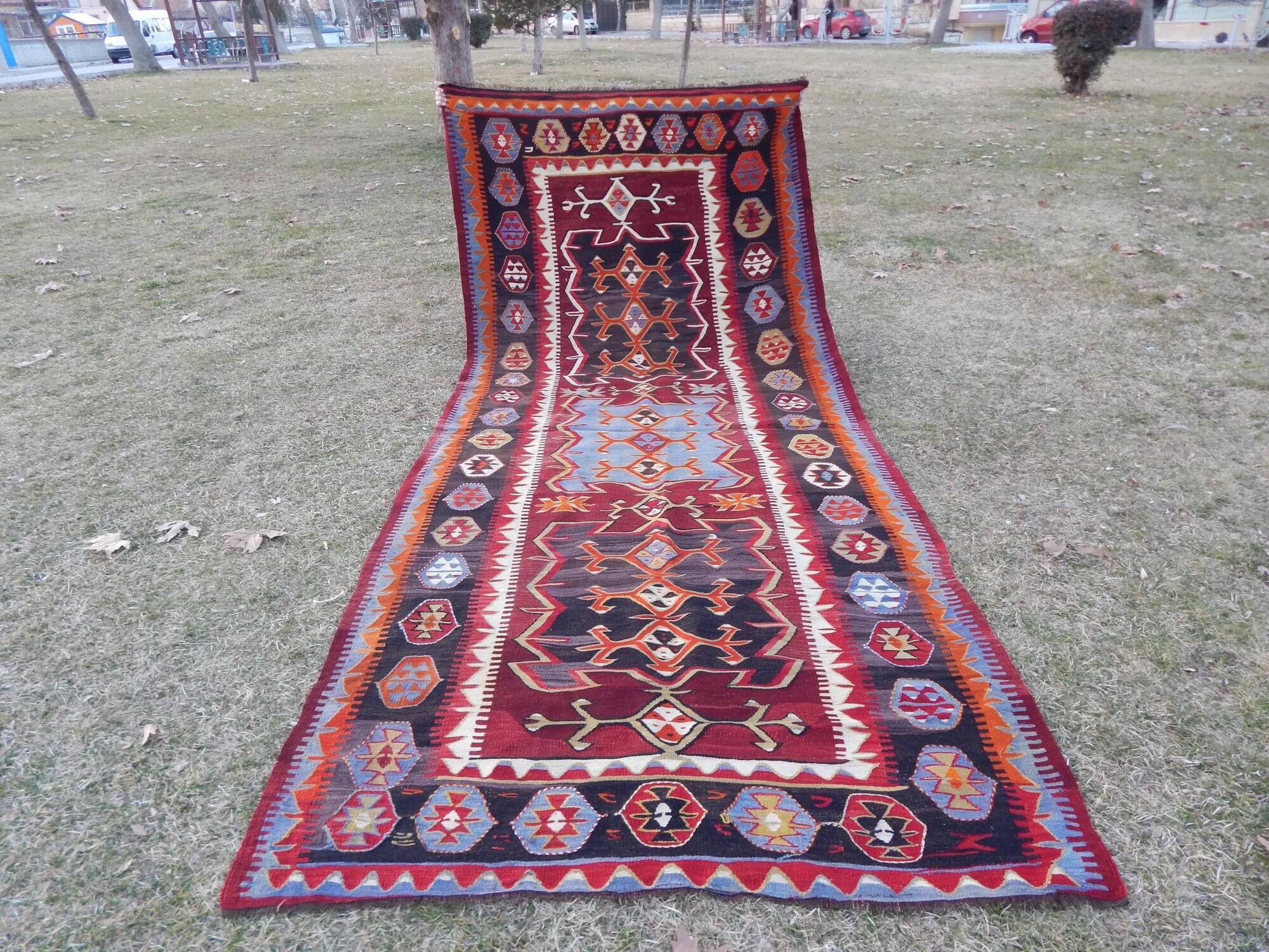 Tapis Kilim turc vintage tissé main