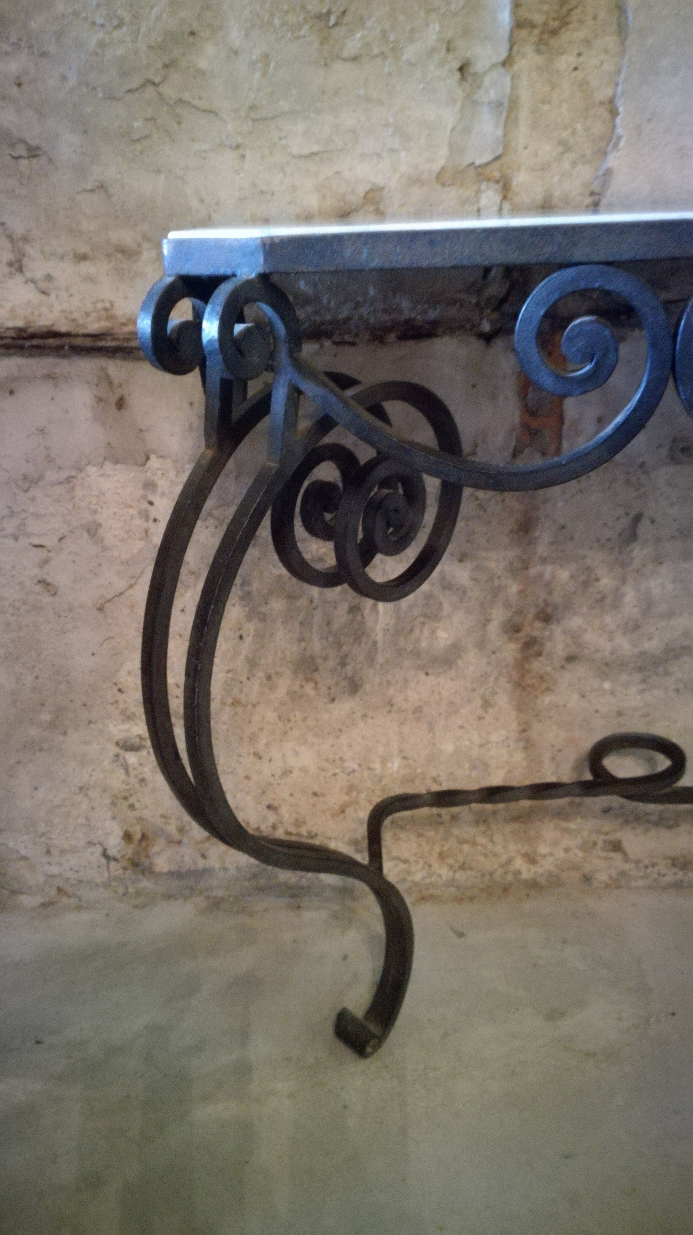 1950s wrought iron console