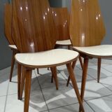 Rare set of 4 chairs Baumann 1960