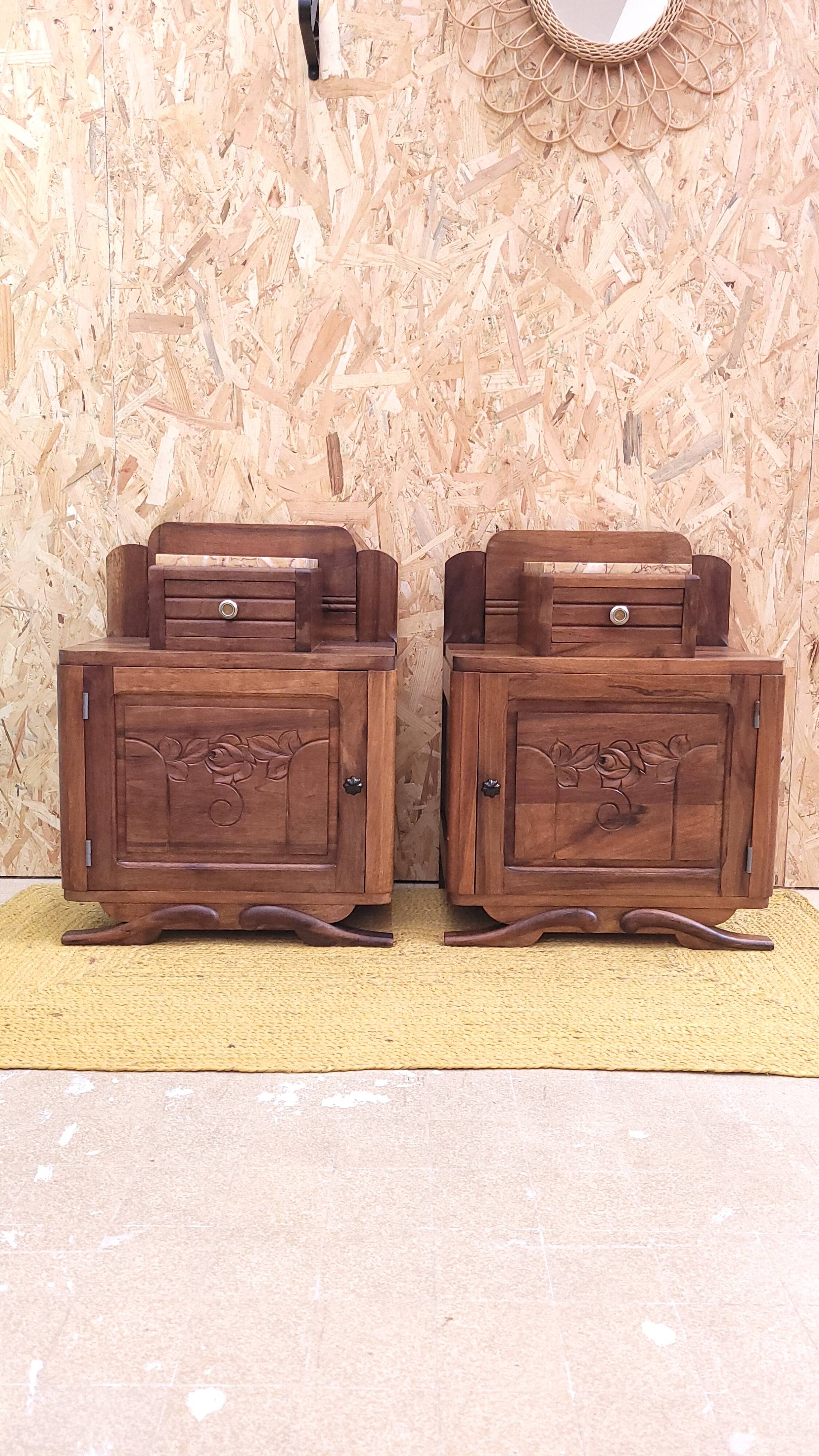 Pair of Art Deco bedside tables