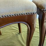 Set of 2 wooden and velvet chairs